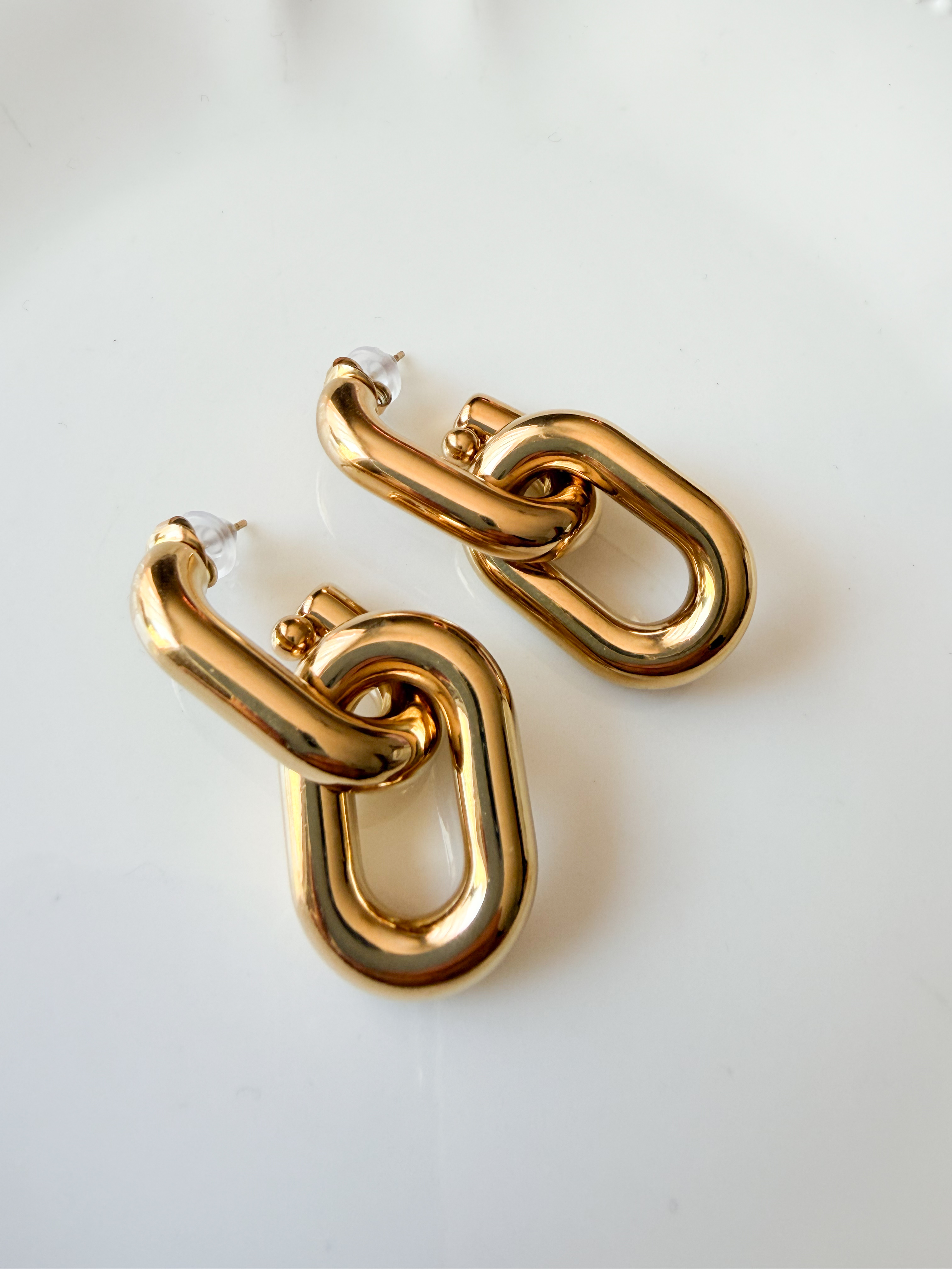 Boucles maillons doré