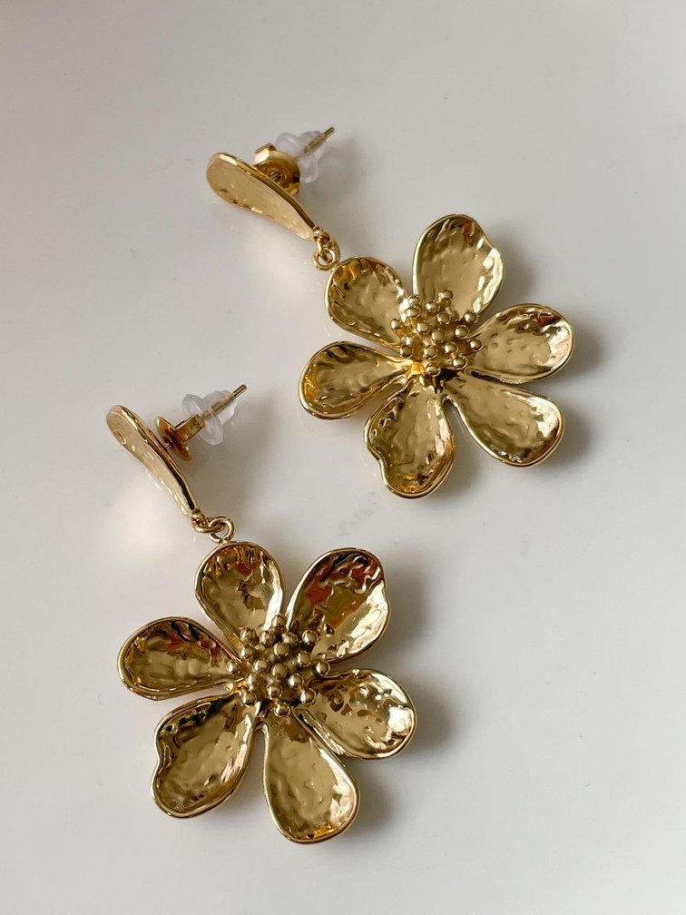 boucles fleurs doré
