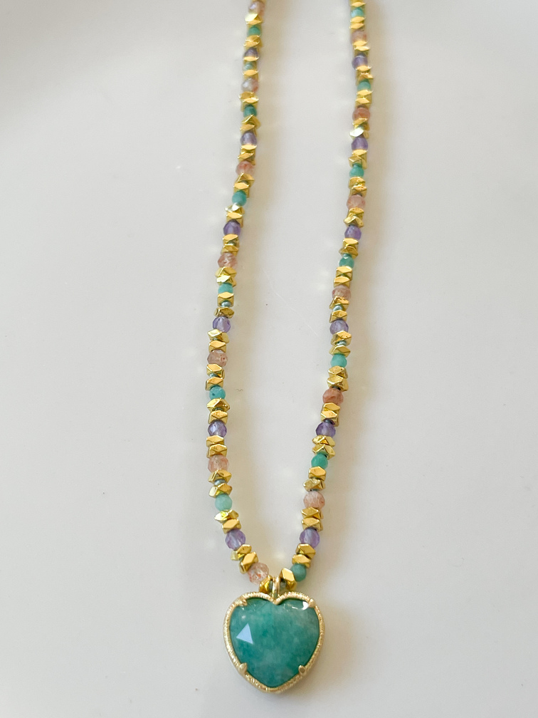 collier Biba turquoise doré