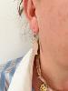 boucles poisson pierre rose doré
