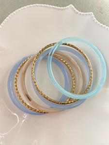 bracelets 6 rangs bleu doré du Live