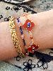 Bracelet pierres Adèle bleu rose doré 