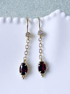 Boucles pierres Délicates doré
