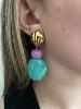 boucles Ariel bleu violet doré