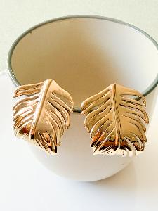 boucles créoles plume doré