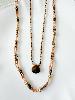 Collier pierres 3 tons marron doré