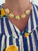 Collier Soleil visage doré