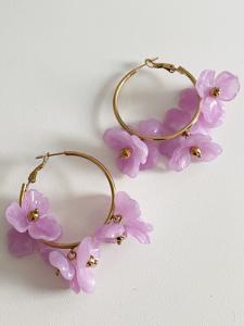Boucles créoles Mila mauve doré