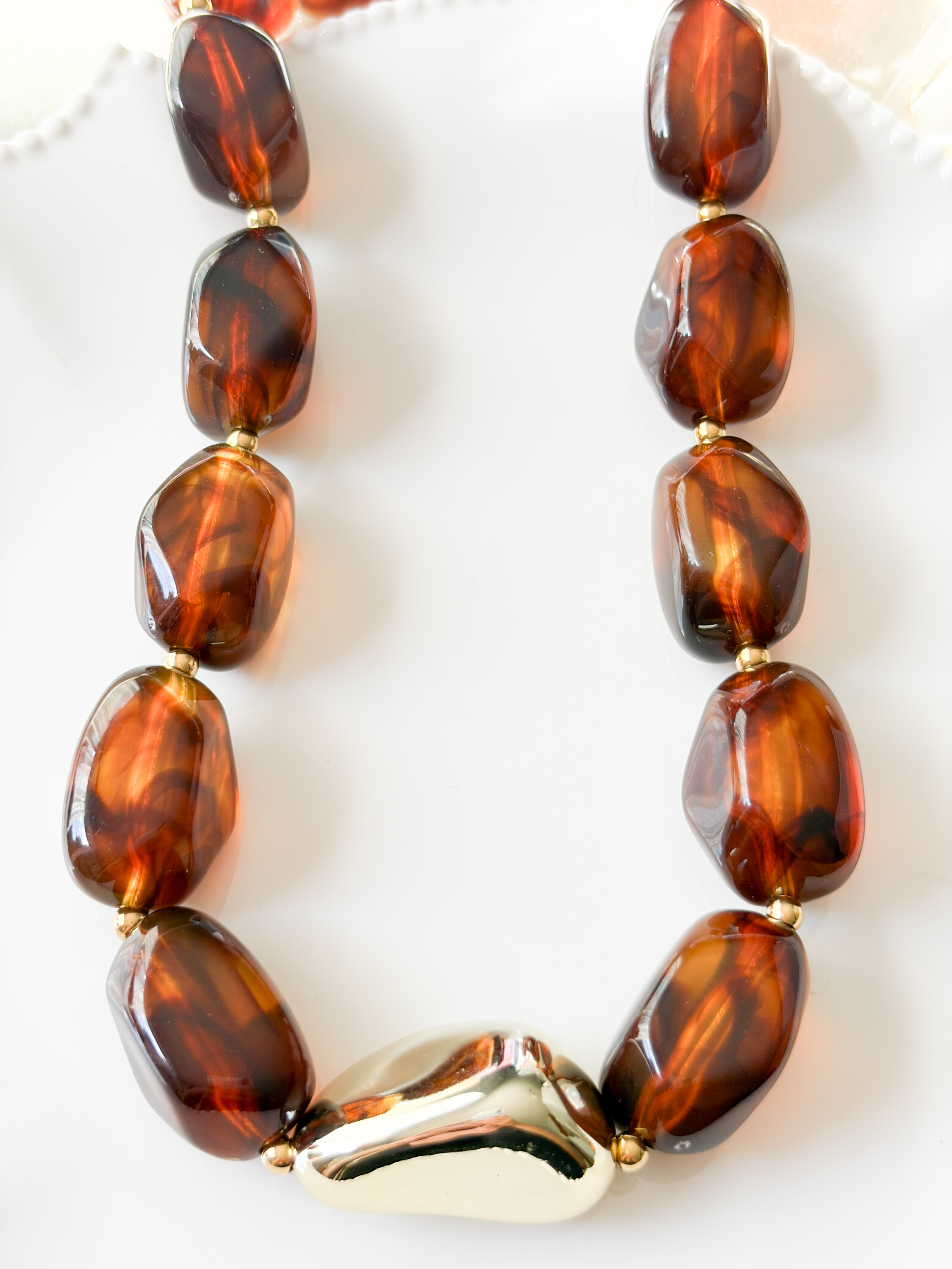 Collier Andy ambre doré