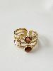 bague cristal Triple marron doré