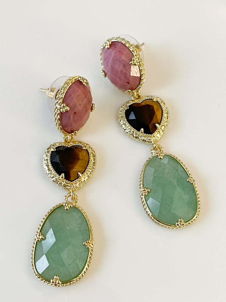 Boucles pierres Georgia rose doré