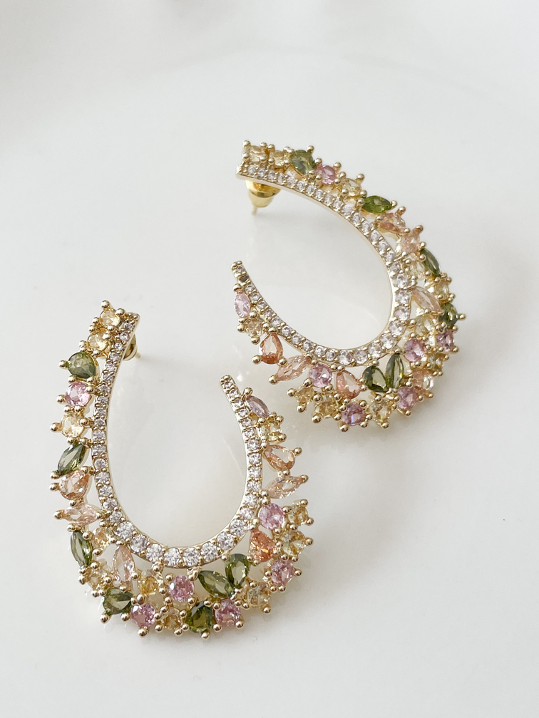 Boucles Capucine strass doré
