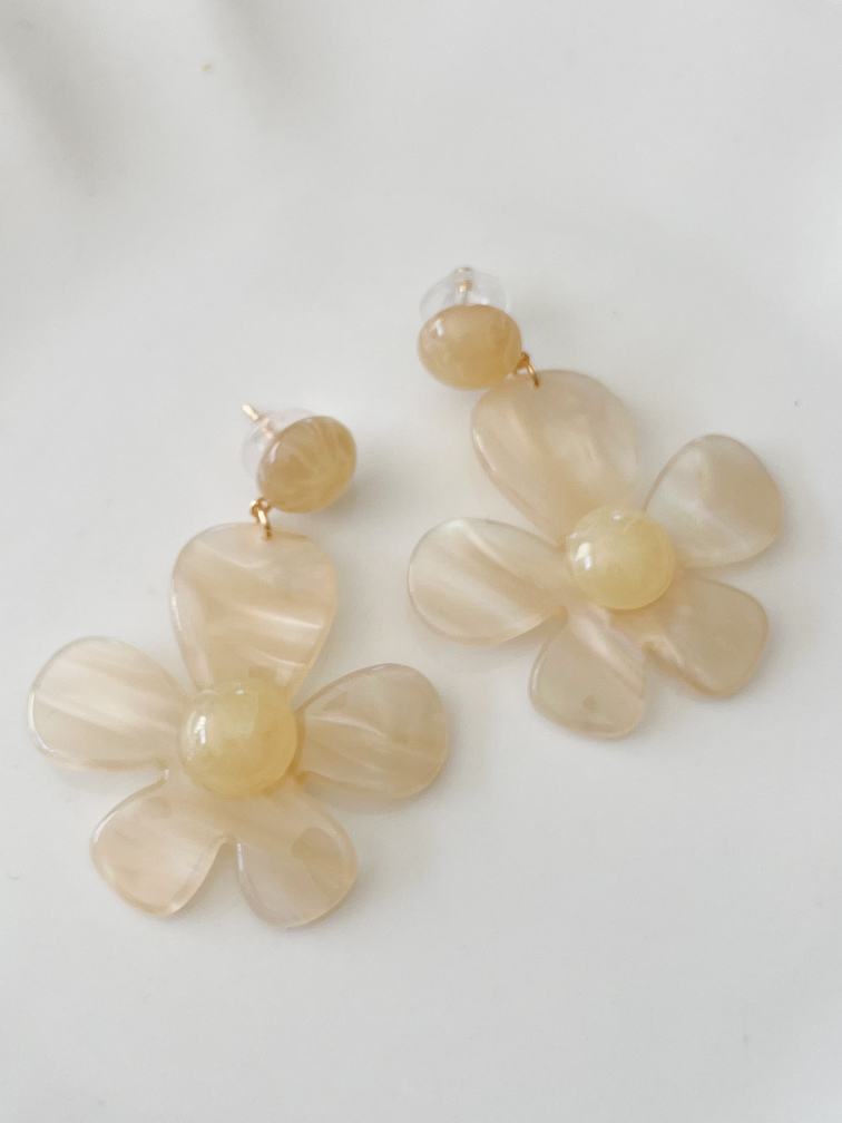 boucles Aimée fleurs ivoire doré