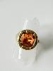 Bague cristal carré miel doré