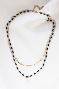 collier Alexa noir doré de Shlomit Ofir