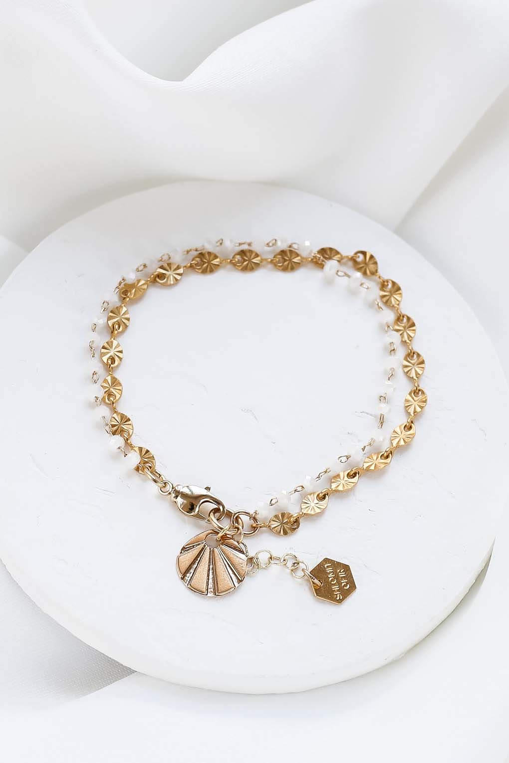 bracelet Alma blanc doré de Shlomit Ofir