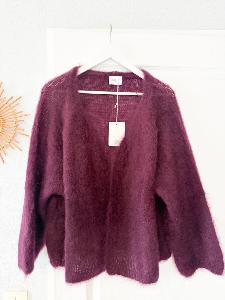 Gilet Kid Mohair prune tout doux