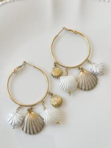 boucles créoles coquillage doré