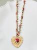 Collier Amour rouge doré