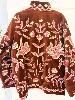 Veste brodée marron rose taille unique
