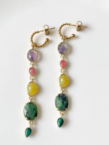 Boucles pierres Lou doré 