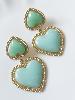 Boucles Love vert doré