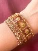 Bracelet Byzance bordeaux doré