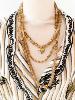 Collier multi rangs beige doré