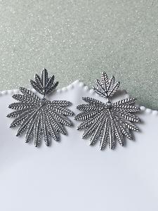 Boucles feuilles argenté