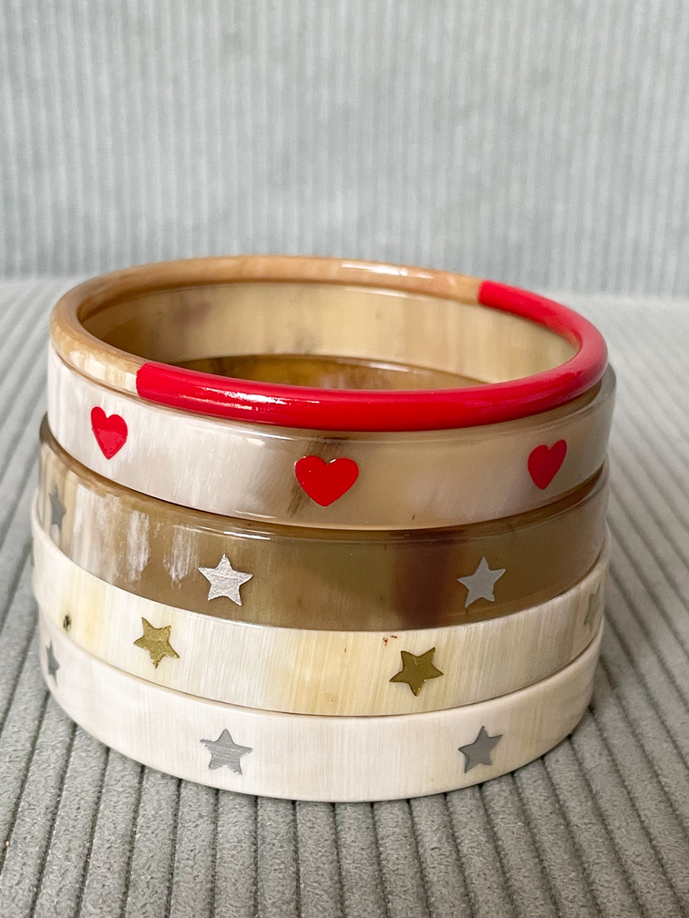 bracelet corne étoile argenté