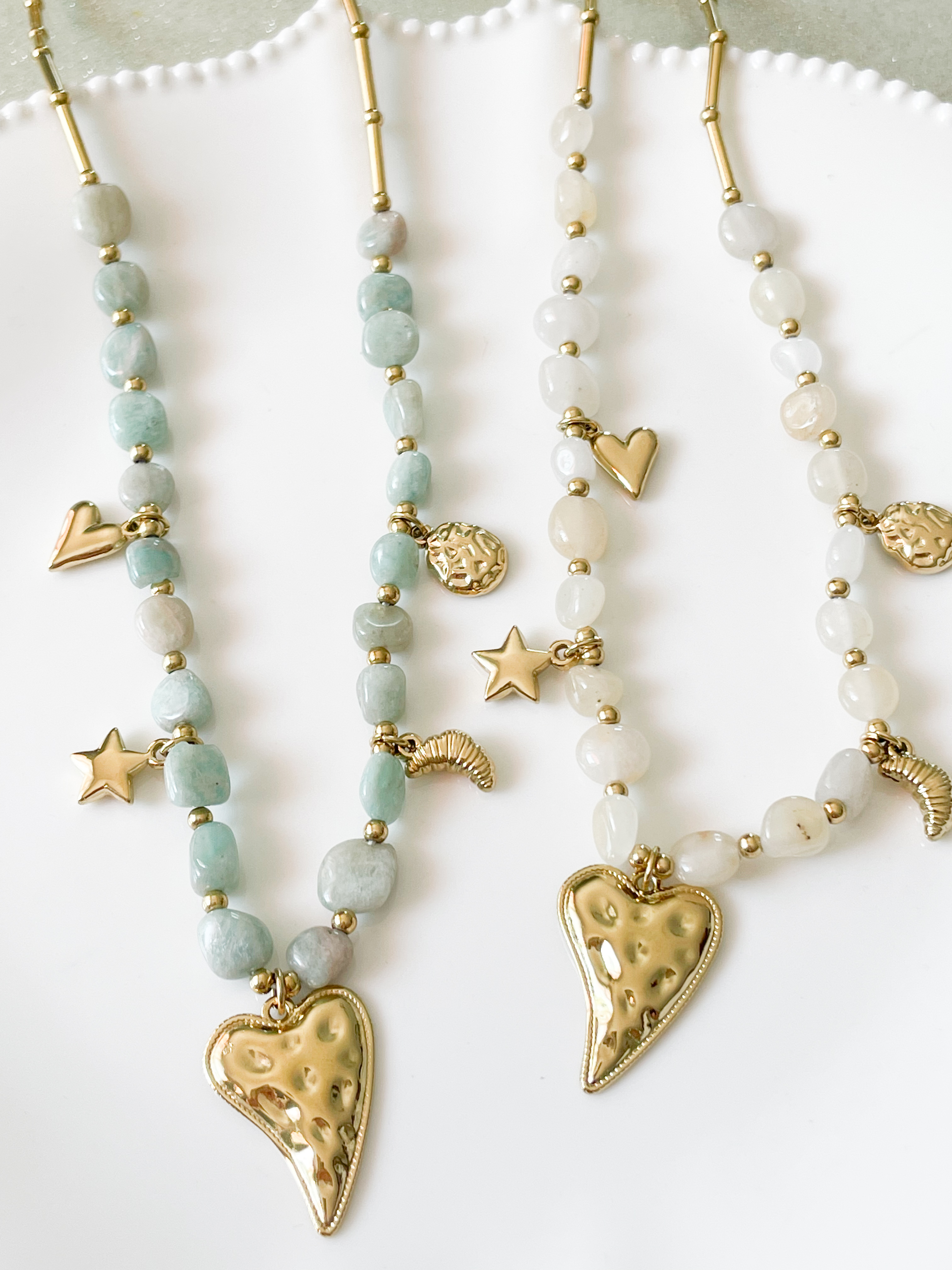 Collier Babette blanc doré