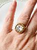 Bague cristal carré blanc doré