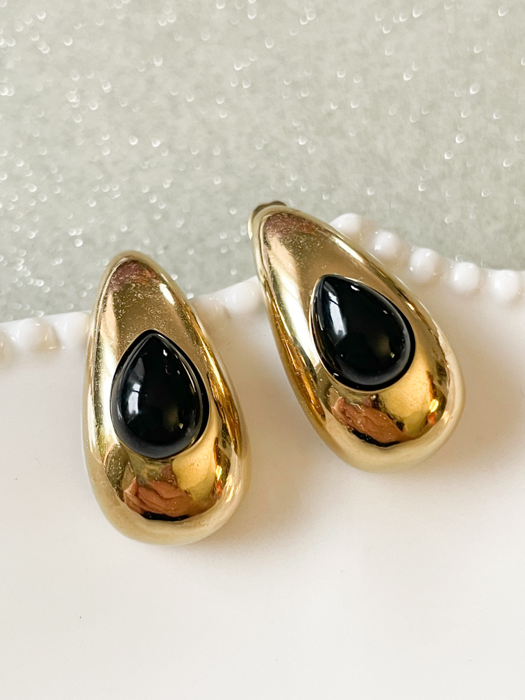 Boucles Betty noir doré