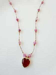 Collier pierre Love rose doré