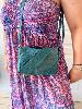 Sac diagonal cuir bleu  