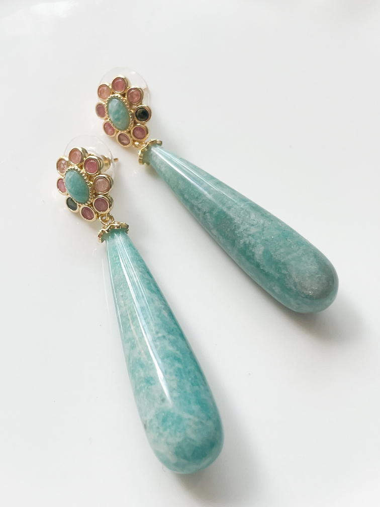 boucles Lou turquoise doré