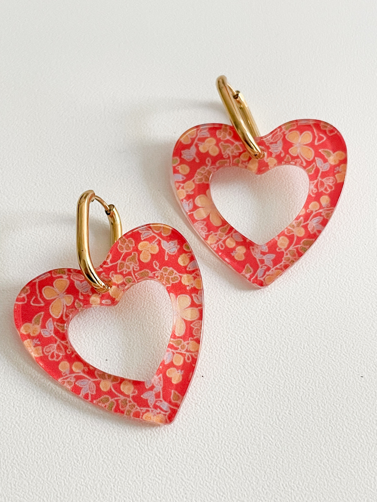 Boucles coeur Vivi rose doré