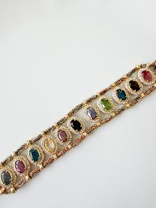 Bracelet pierres Simona multi doré 