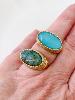 Bague pierre turquoise doré du Live