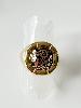 Bague cristal carré tacheté doré