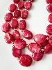 Collier multi framboise doré