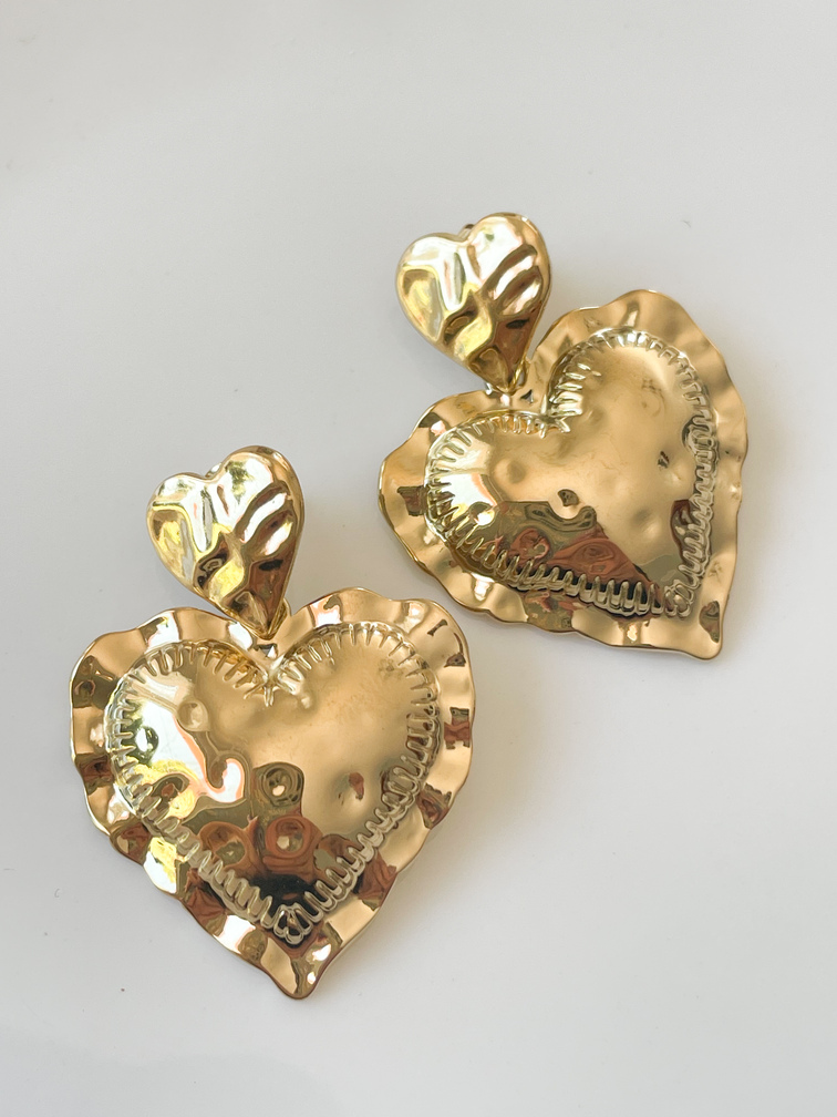 boucles coeur doré