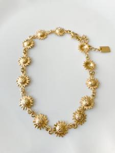 bracelet de cheville fleurs doré