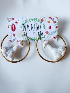 Boucles créoles girafe porcelaine du live