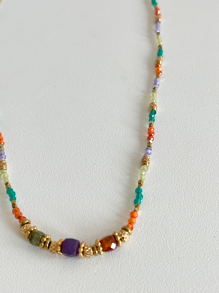 Collier Prya coloré doré