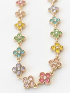 Collier Gina fleurs multi doré