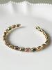 Bracelet jonc pierres multi Mina doré