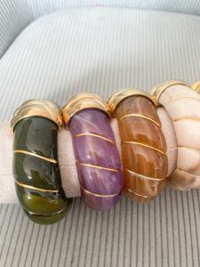 Bracelet Chloé kaki doré