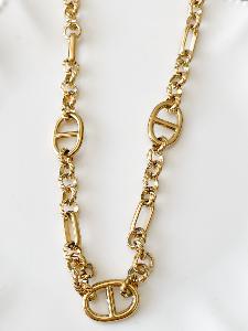 Collier gros maillons doré du live