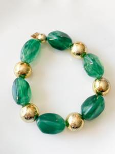 Bracelet Nicole vert doré